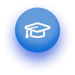 Blue icon with graduation cap representing student role in Almanach app